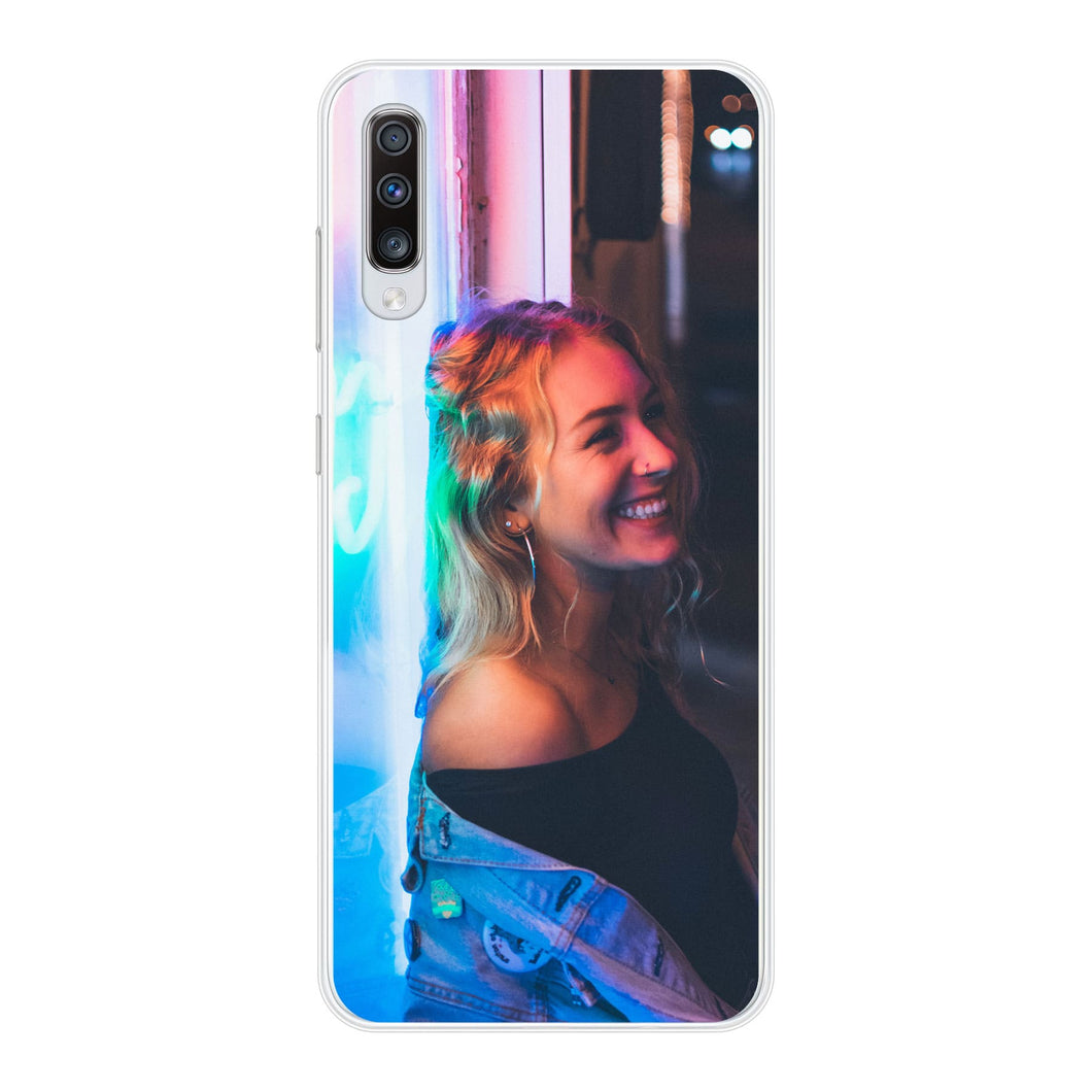 Samsung Galaxy A70 Soft case (back printed, transparent)