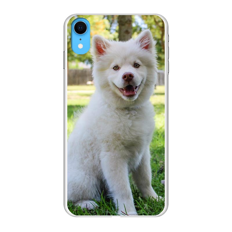 Apple iPhone Xr Hard case (back printed, white)